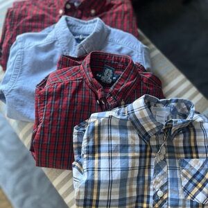 Polo by Ralph Lauren Kids Plaid and Solid Shirts - Red, Blue, Tan bundle of 4